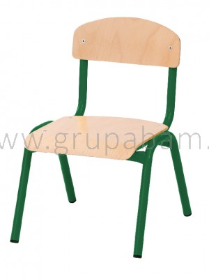Krzesło rozm. 0 wys. 21 cm, zielone z plastikowymi ślizgaczami