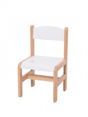 Krzesełko bukowe wys. 31 cm białe, z filcowymi zaślepkami