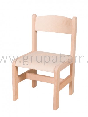 Krzesełko bukowe wys. 31 cm naturalne, z filcowymi zaślepkami