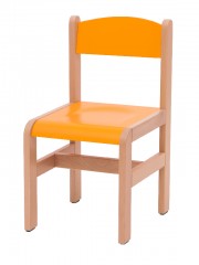 Krzesełko bukowe wys. 35 cm pomarańczowe, z filcowymi zaślepkami