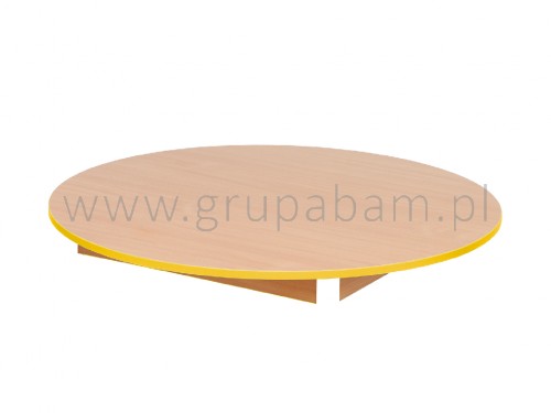 Blat bukowego stołu okrągłego, śr. 100 cm, żółte obrzeże