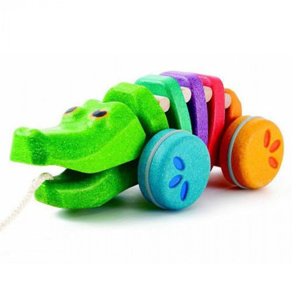 Tęczowy krokodyl do ciągnięcia, Plan Toys®