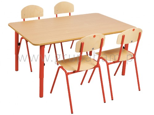 Stolik przedszkolny regulowany 40-59 cm - czerwony