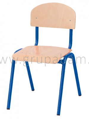 Krzesło rozm. 1 wys. 26 cm, niebieskie z plastikowymi ślizgaczami