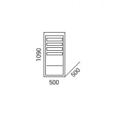 Szafa z szufladkami i drzwiami centralnymi 500x500x1090
