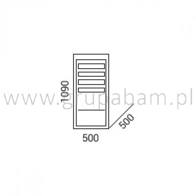 Szafa z szufladkami i drzwiami centralnymi 500x500x1090