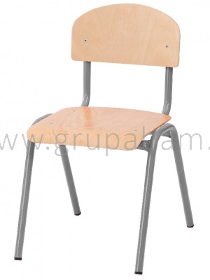 Krzesło rozm. 2 wys. 31 cm, aluminiowe z plastikowymi ślizgaczami