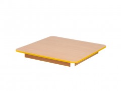 Blat bukowego stołu kwadratowego, żółte obrzeże
