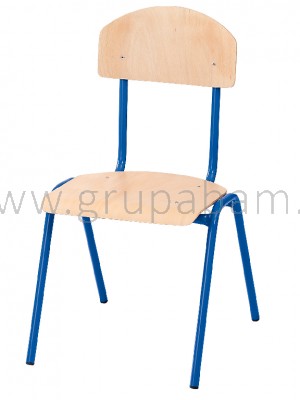 Krzesło rozm. 4 wys. 38 cm, niebieskie z plastikowymi ślizgaczami