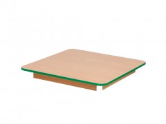 Blat bukowego stołu kwadratowego, zielone obrzeże