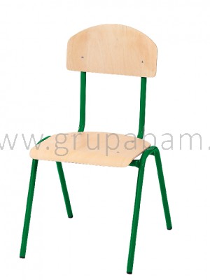 Krzesło rozm. 4 wys. 38 cm, zielone z plastikowymi ślizgaczami