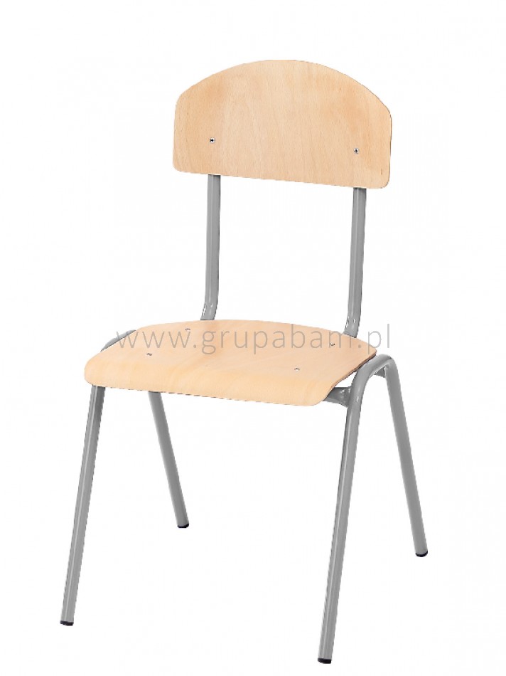 Krzesło rozm. 4 wys. 38 cm, aluminiowe z plastikowymi ślizgaczami