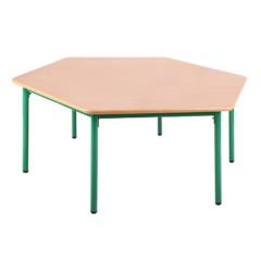 Stół przedszkolny Bambino sześciokątny regulowany