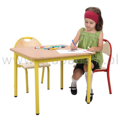 Stół przedszkolny Bambino kwadratowy regulowany
