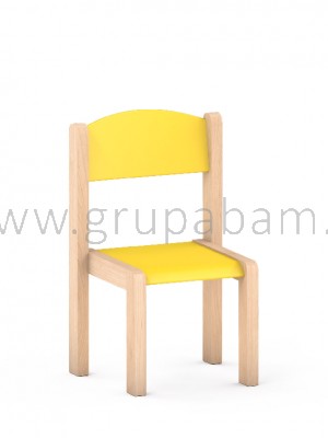 Krzesełko bukowe wys. 21 cm żółte