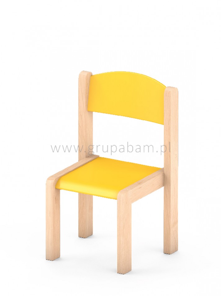 Krzesełko bukowe wys. 21 cm żółty pastel