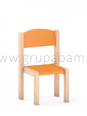 Krzesełko bukowe wys. 21 cm pomarańczowe