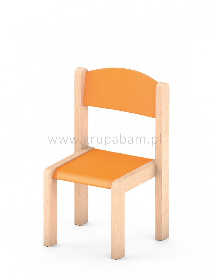 Krzesełko bukowe wys. 21 cm pomarańczowe