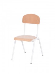 Krzesło rozm. 1 wys. 26 cm, białe z plastikowymi ślizgaczami