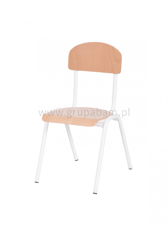 Krzesło rozm. 1 wys. 26 cm, białe z plastikowymi ślizgaczami