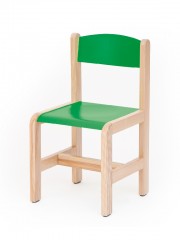 Krzesełko bukowe wys.31 cm zielone, z filcowymi zaślepkami