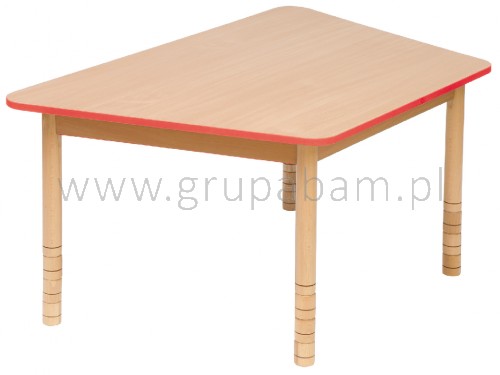 Stół trapezowy z dokrętkami prostymi czerwony