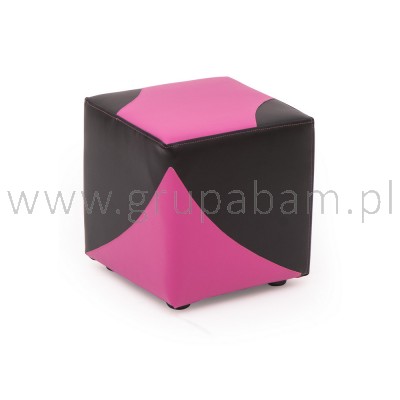 Pufka tapicerowana czarno - różowa