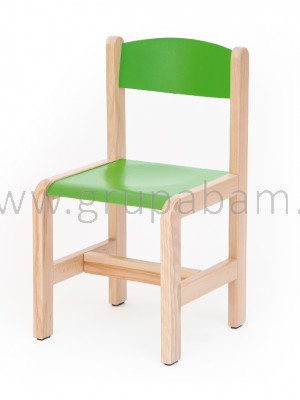 Krzesełko bukowe wys.35 cm zielone, z filcowymi zaślepkami