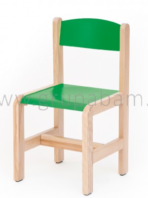 Krzesełko bukowe wys. 35 cm zielone, z plastikowymi zaślepkami