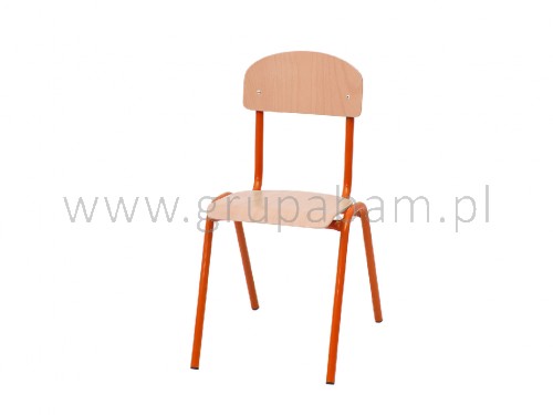 Krzesło rozm. 1 wys. 26 cm, pomarańczowe z plastikowymi ślizgaczami