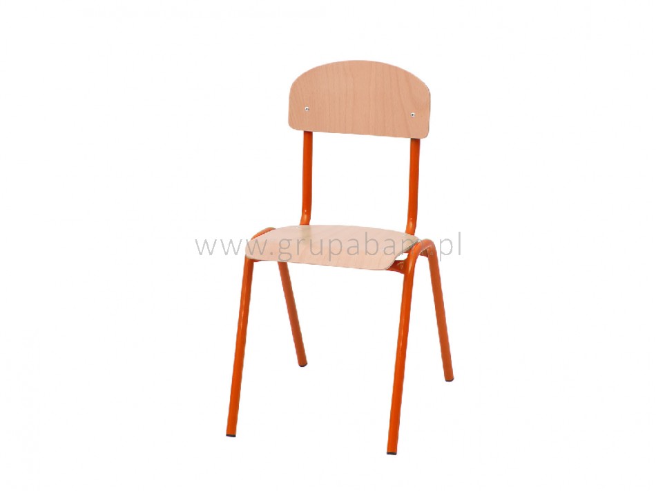 Krzesło rozm. 1 wys. 26 cm, pomarańczowe z plastikowymi ślizgaczami