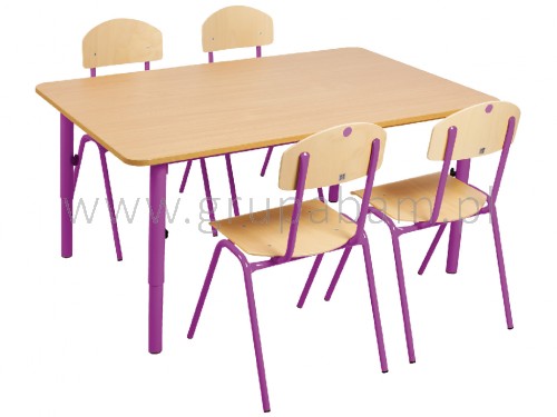 Stolik przedszkolny regulowany 40-59 cm. - liliowy