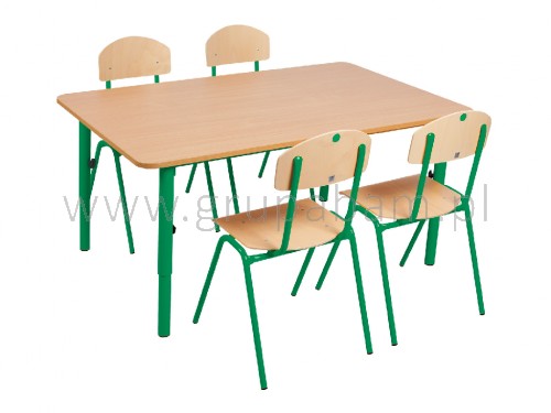 Stolik przedszkolny regulowany 59-76 - zielony