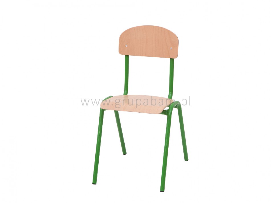 Krzesło rozm. 2 wys. 31 cm, jasnozielone z plastikowymi ślizgaczami