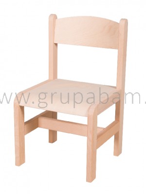 Krzesełko bukowe wys. 35 cm naturalne, z plastikowymi zaslepkami